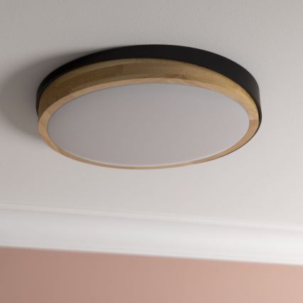 Brilliant - LED Димируем плафон BAARLO LED/24W/230V Ø 35 см черен/каучуков фикус