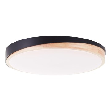 Brilliant - LED Димируем плафон BAARLO LED/36W/230V 3000-6500K Ø 50 см черен/каучуков фикус + дистанционно управление - FSC сертифицирано