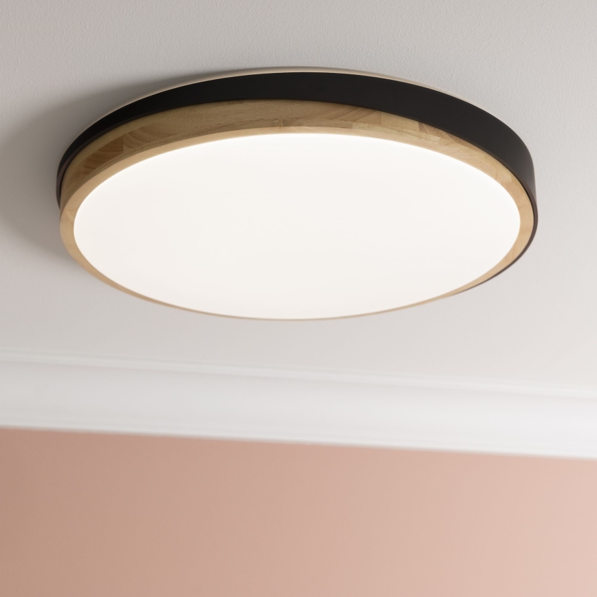 Brilliant - LED Димируем плафон BAARLO LED/36W/230V 3000-6500K Ø 50 см черен/каучуков фикус + дистанционно управление - FSC сертифицирано