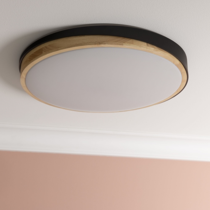 Brilliant - LED Димируем плафон BAARLO LED/36W/230V 3000-6500K Ø 50 см черен/каучуков фикус + дистанционно управление - FSC сертифицирано