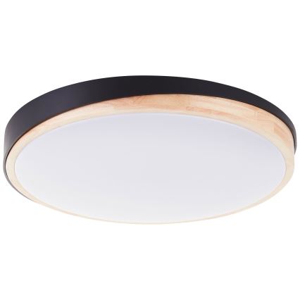 Brilliant - LED Димируем плафон BAARLO LED/36W/230V 3000-6500K Ø 50 см черен/каучуков фикус + дистанционно управление - FSC сертифицирано