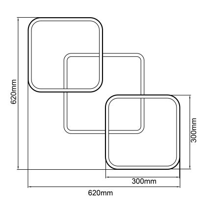 Brilliant - LED Димируем плафон DENNET LED/40W/230V 3000K 62x62 см