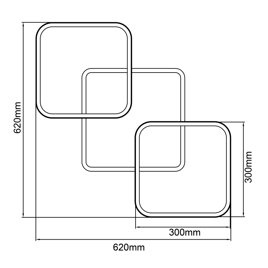 Brilliant - LED Димируем плафон DENNET LED/40W/230V 3000K 62x62 см