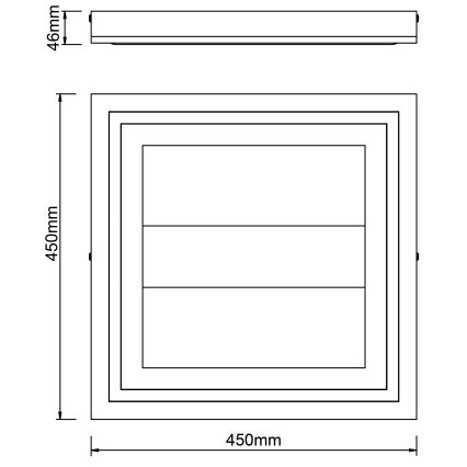 Brilliant - LED Димируем плафон RHEA LED/24W/230V 3000K 45x45 см - FSC сертифицирано