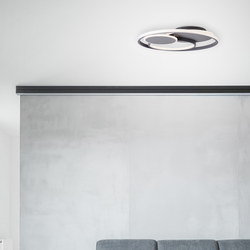 Brilliant - LED Димируем плафон RUNDA LED/50W/230V 3000-6500K черен + дистанционно управление