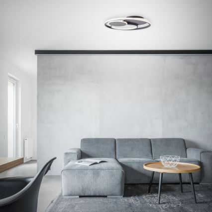 Brilliant - LED Димируем плафон RUNDA LED/50W/230V 3000-6500K черен + дистанционно управление