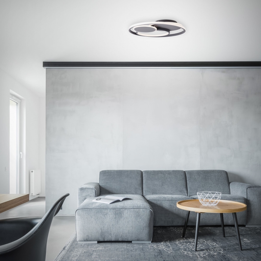 Brilliant - LED Димируем плафон RUNDA LED/50W/230V 3000-6500K черен + дистанционно управление