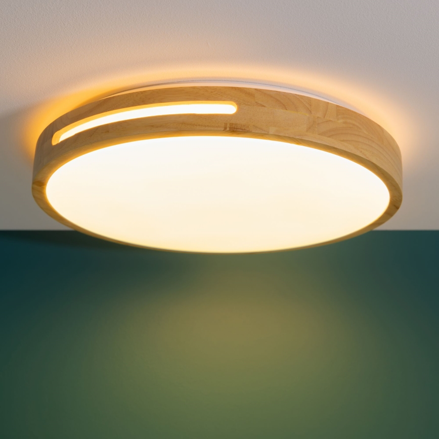 Brilliant - LED Димируем плафон WOODBURY LED/24W/230V Ø 39 см каучуков фикус - FSC сертифицирано