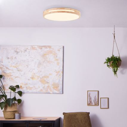 Brilliant - LED Димируем плафон WOODBURY LED/24W/230V Ø 39 см каучуков фикус - FSC сертифицирано