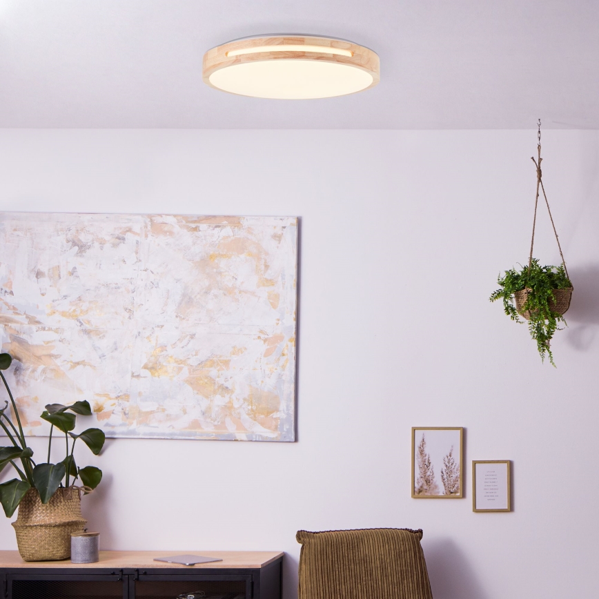 Brilliant - LED Димируем плафон WOODBURY LED/24W/230V Ø 39 см каучуков фикус - FSC сертифицирано