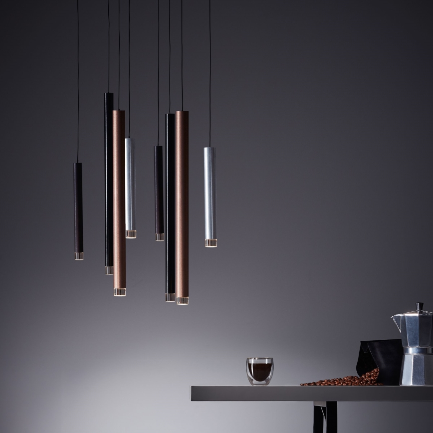 Brilliant - димируем LED полилей на кабел CEMBALO LED/32W/230V матов хром/черен/кафяв