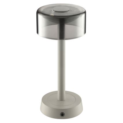 Brilliant - LED димируема презареждаема сензорна външна настолна лампа RAZOR LED/2,5W/5V 2700K 2600 mAh IP44 сива