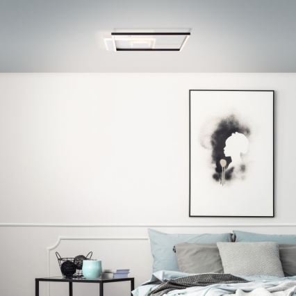 Brilliant - LED Димируем плафон IORGO LED/40W/230V 3000K 43,5x43,5 cm бял/черен