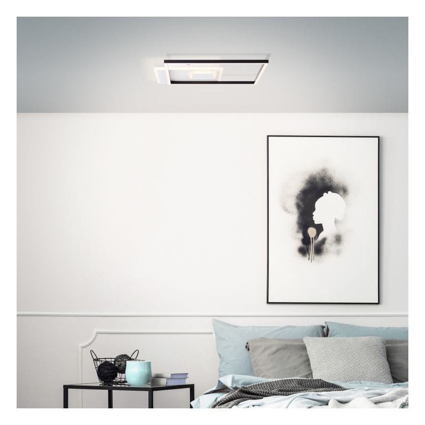 Brilliant - LED Димируем плафон IORGO LED/40W/230V 3000K 43,5x43,5 cm бял/черен