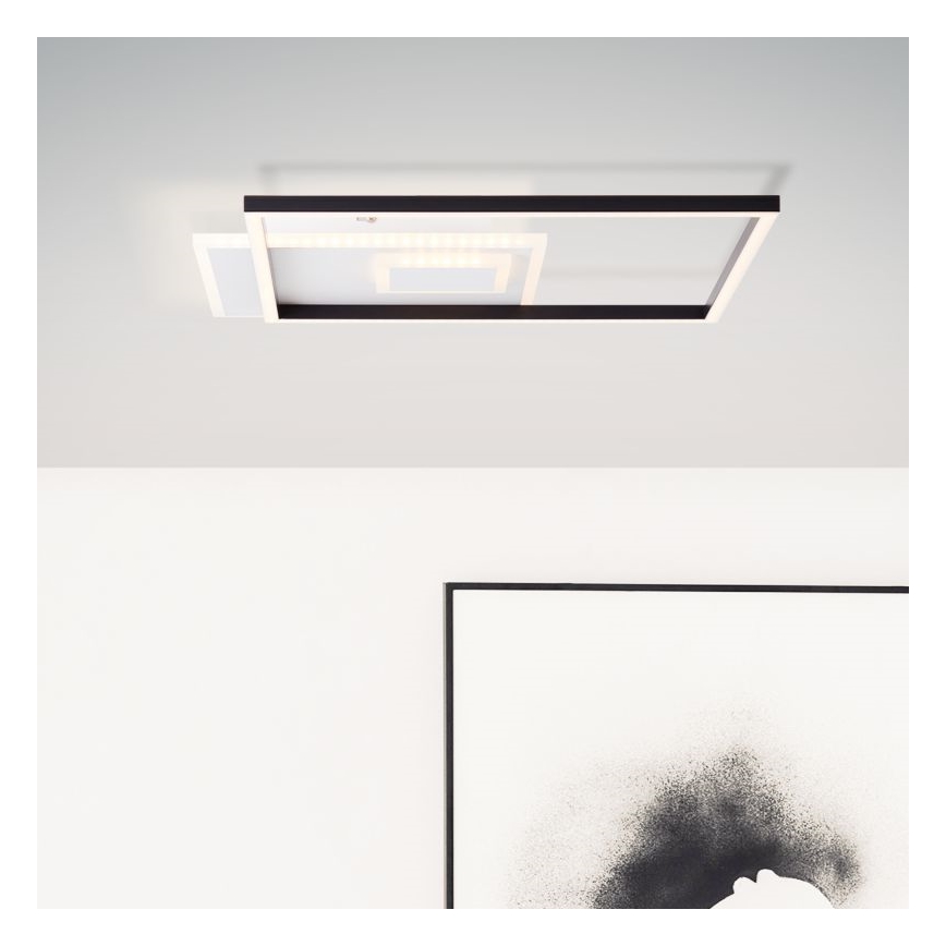 Brilliant - LED Димируем плафон IORGO LED/40W/230V 3000K 43,5x43,5 cm бял/черен