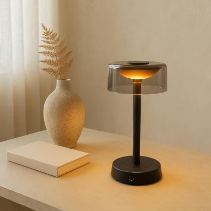 Brilliant - LED димируема презареждаема сензорна външна настолна лампа RAZOR LED/2,5W/5V 2700K 2600 mAh IP44 черна