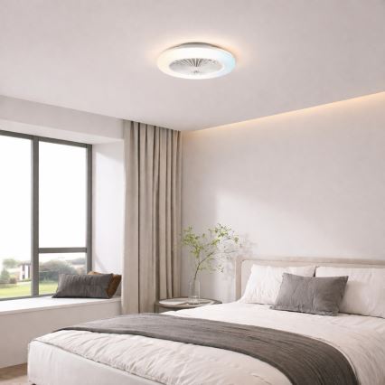 Brilliant - LED димируемо таванно осветително тяло с вентилатор MONTERO LED/20W/230V 2700-6500K Ø 42 см бяло + дистанционно управление