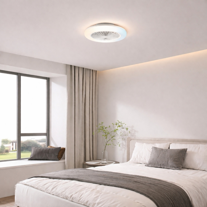 Brilliant - LED димируемо таванно осветително тяло с вентилатор MONTERO LED/20W/230V 2700-6500K Ø 42 см бяло + дистанционно управление