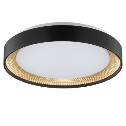 Brilliant - LED димируема таванна лампа WALDO LED/24W/230V 3000-6500K Ø 38,5 cm черно/златисто + дистанционно управление