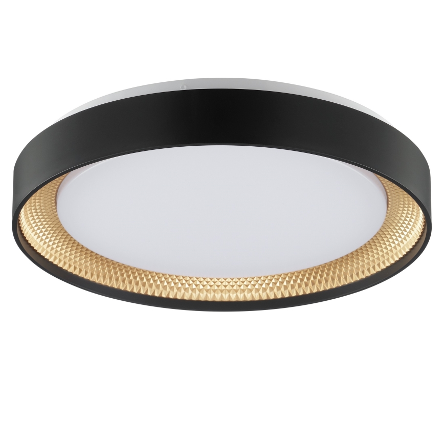 Brilliant - LED димируема таванна лампа WALDO LED/24W/230V 3000-6500K Ø 38,5 cm черно/златисто + дистанционно управление