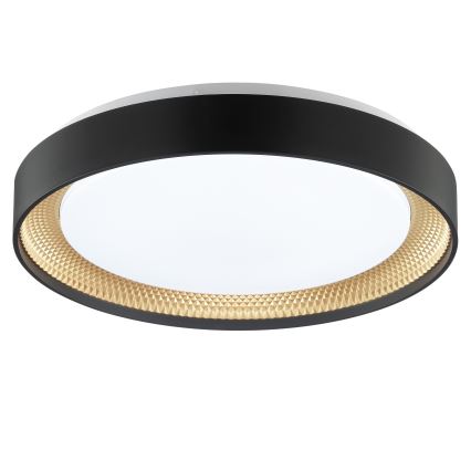 Brilliant - LED димируема таванна лампа WALDO LED/24W/230V 3000-6500K Ø 38,5 cm черно/златисто + дистанционно управление