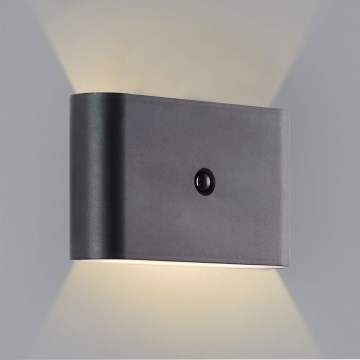 Brilliant - LED Екстериорен акумулаторен аплик със сензор XINO LED/3W/5V IP44 черен