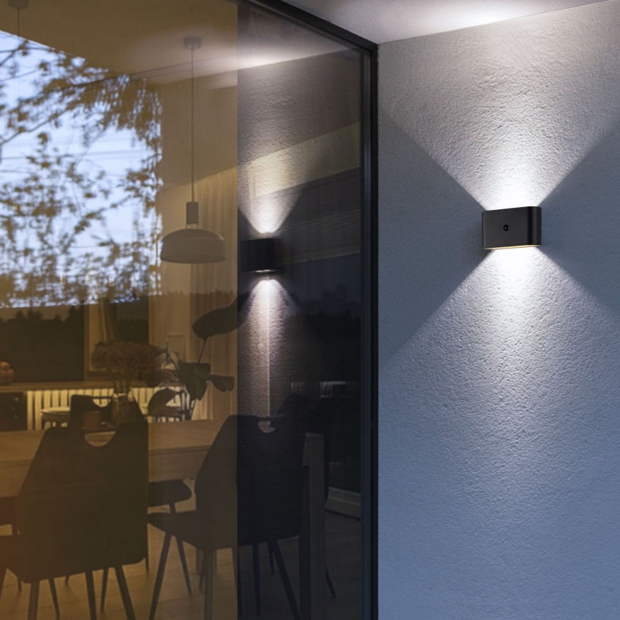 Brilliant - LED Екстериорен акумулаторен аплик със сензор XINO LED/3W/5V 3600 mAh IP44 черен