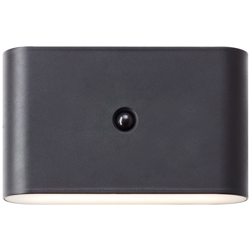 Brilliant - LED Екстериорен акумулаторен аплик със сензор XINO LED/3W/5V 3600 mAh IP44 черен