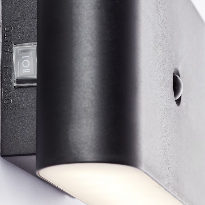 Brilliant - LED Екстериорен акумулаторен аплик със сензор XINO LED/3W/5V 3600 mAh IP44 черен