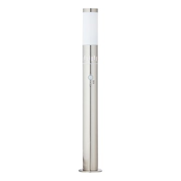 Brilliant - LED Екстериорна лампа със сензор LEIGH LED/0,9W/230V + 1xE27/11W 80 см IP44 лъскав хром