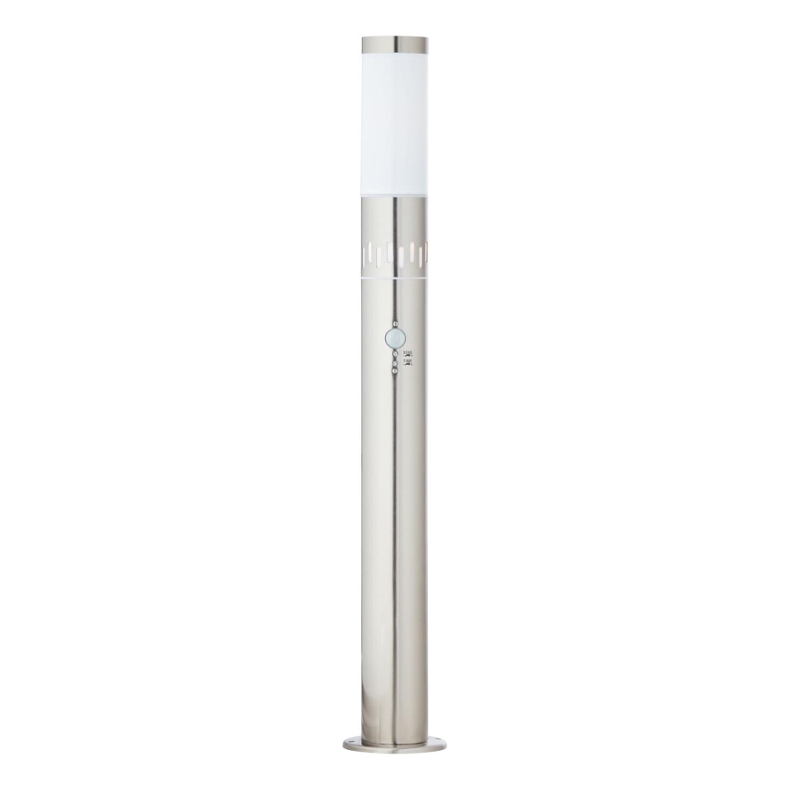Brilliant - LED Екстериорна лампа със сензор LEIGH LED/0,9W/230V + 1xE27/11W 80 см IP44 лъскав хром