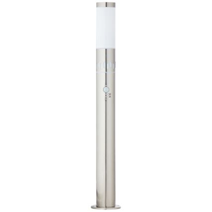 Brilliant - LED Екстериорна лампа със сензор LEIGH LED/0,9W/230V + 1xE27/11W 80 см IP44 лъскав хром