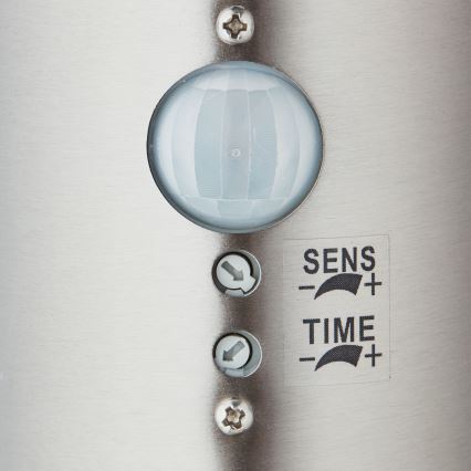 Brilliant - LED Екстериорна лампа със сензор LEIGH LED/0,9W/230V + 1xE27/11W 80 см IP44 лъскав хром