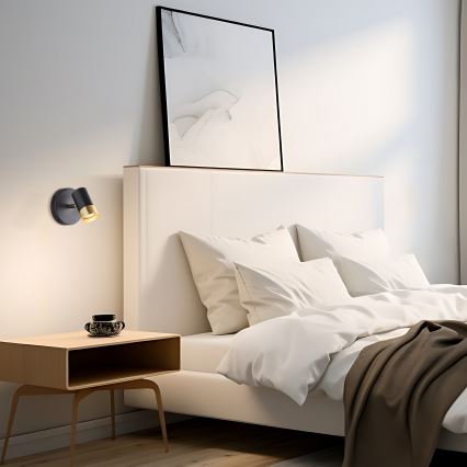 Brilliant - LED насочваем стенен аплик VIGOLO 1xGU10/5W/230V черно/златисто