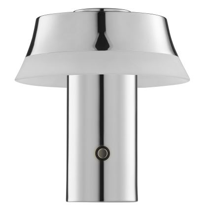 Brilliant - Димируема презареждаема настолна LED лампа с докосване KINICH, 2,5W/5V 2700K 2600 mAh, лъскав хром