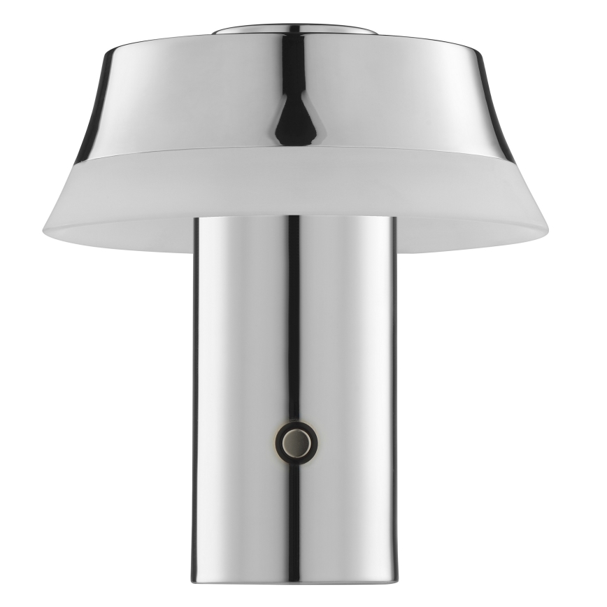 Brilliant - Димируема презареждаема настолна LED лампа с докосване KINICH, 2,5W/5V 2700K 2600 mAh, лъскав хром