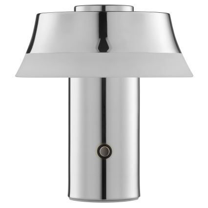 Brilliant - Димируема презареждаема настолна LED лампа с докосване KINICH, 2,5W/5V 2700K 2600 mAh, лъскав хром