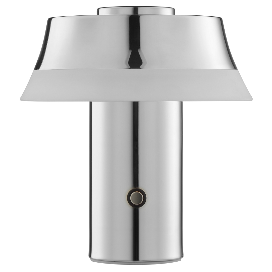 Brilliant - Димируема презареждаема настолна LED лампа с докосване KINICH, 2,5W/5V 2700K 2600 mAh, лъскав хром