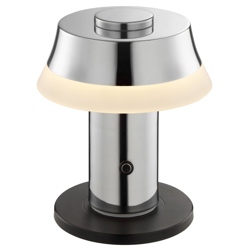 Brilliant - Димируема презареждаема настолна LED лампа с докосване KINICH, 2,5W/5V 2700K 2600 mAh, лъскав хром