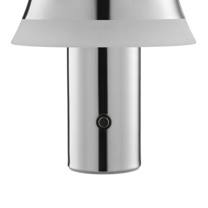 Brilliant - Димируема презареждаема настолна LED лампа с докосване KINICH, 2,5W/5V 2700K 2600 mAh, лъскав хром