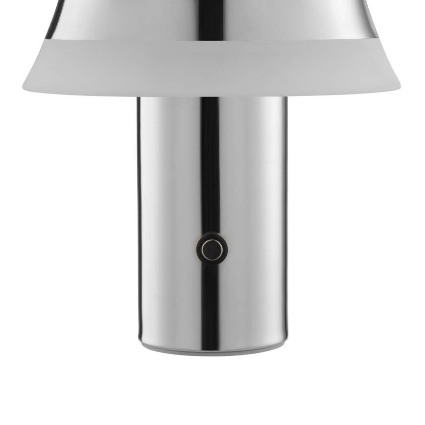 Brilliant - Димируема презареждаема настолна LED лампа с докосване KINICH, 2,5W/5V 2700K 2600 mAh, лъскав хром