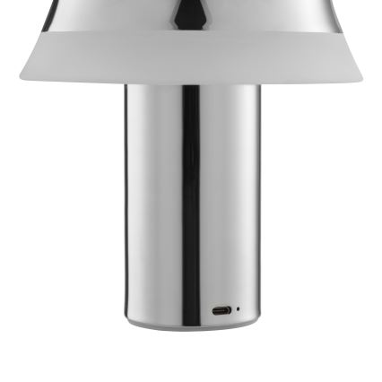 Brilliant - Димируема презареждаема настолна LED лампа с докосване KINICH, 2,5W/5V 2700K 2600 mAh, лъскав хром