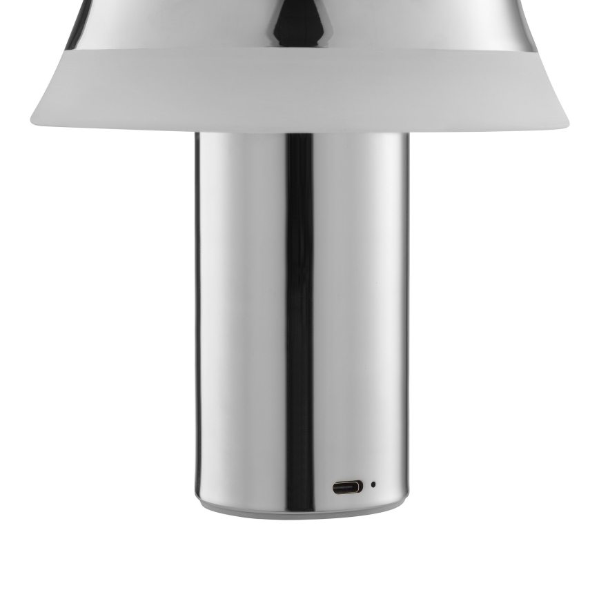 Brilliant - Димируема презареждаема настолна LED лампа с докосване KINICH, 2,5W/5V 2700K 2600 mAh, лъскав хром