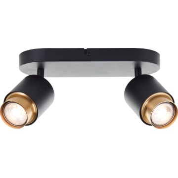 Brilliant - LED осветително тяло COVELO 2xGU10/5W/230V черно/златисто