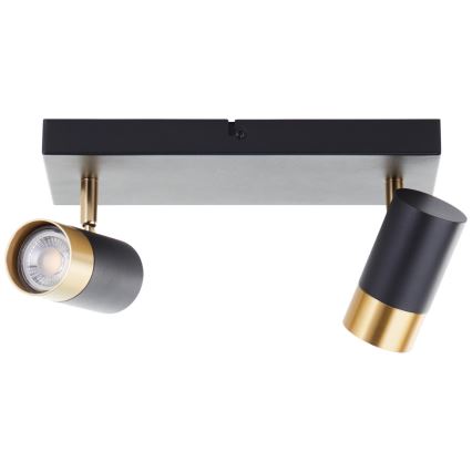 Brilliant - LED осветително тяло COVELO 2xGU10/5W/230V черно/златисто