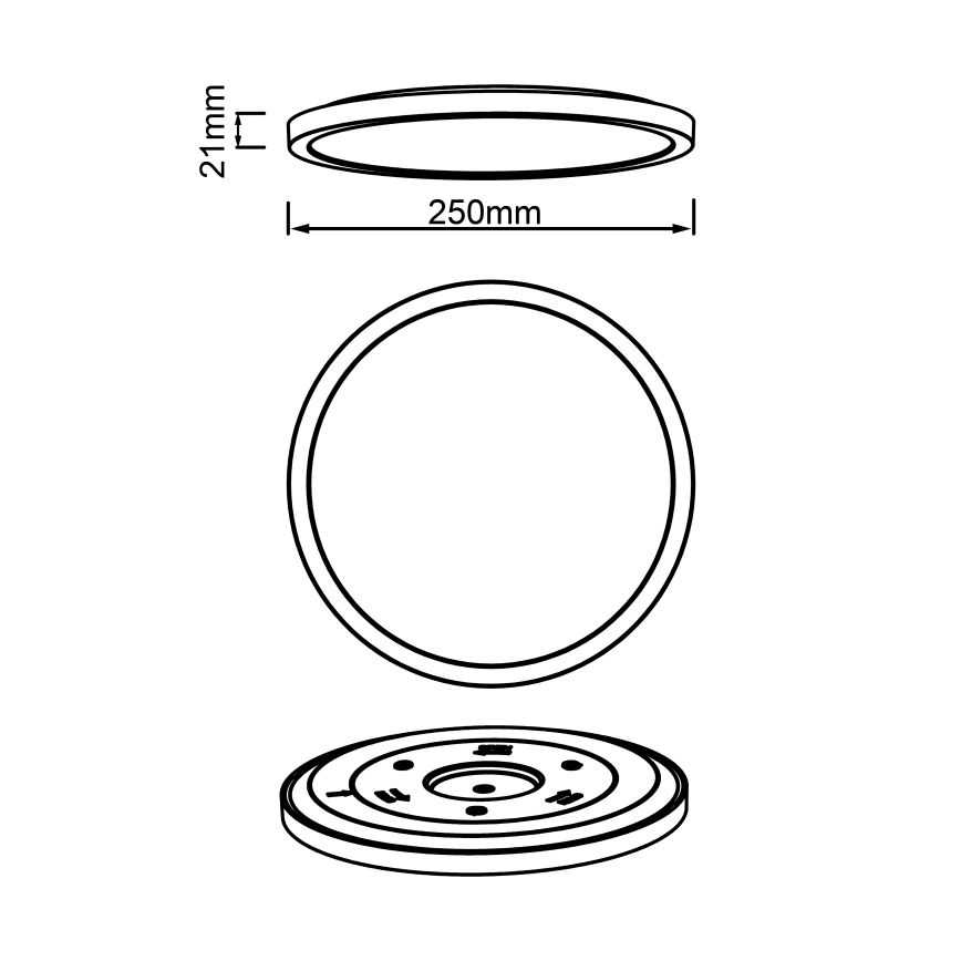 Brilliant - LED плафон TUCO LED/16W/230V Ø 25 см, черен