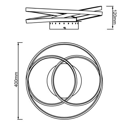 Brilliant - LED Плафониера LABYRINTH LED/40W/230V Ø 39,5 см черен
