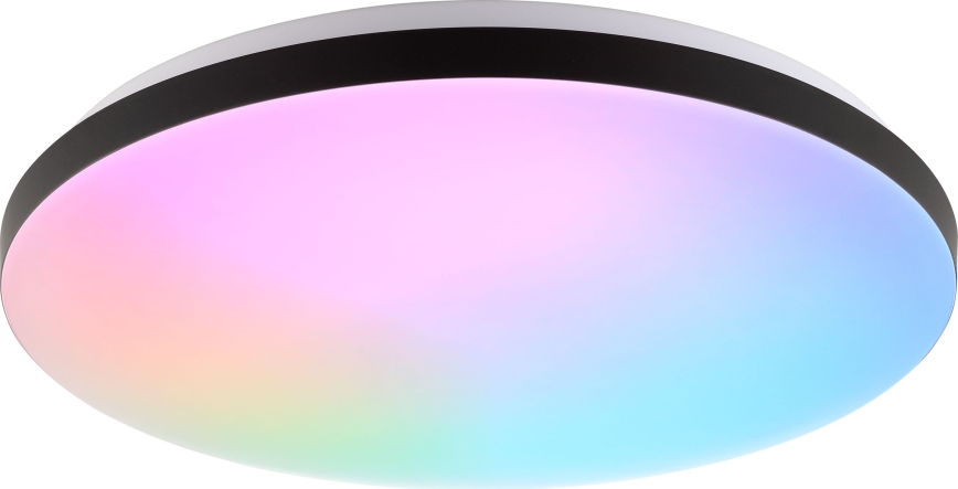 Brilliant - LED RGBW Димируем плафон LIVIO LED/20W/230V 3000-6500K Ø 49 см черен + дистанционно управление