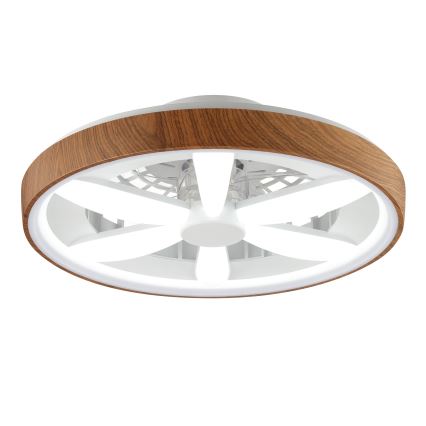 Brilliant - LED RGBW Димируем вентилатор за таван GAIANO LED/24W/230V 2700-6500K Ø 48 см кафяв + дистанционно управление