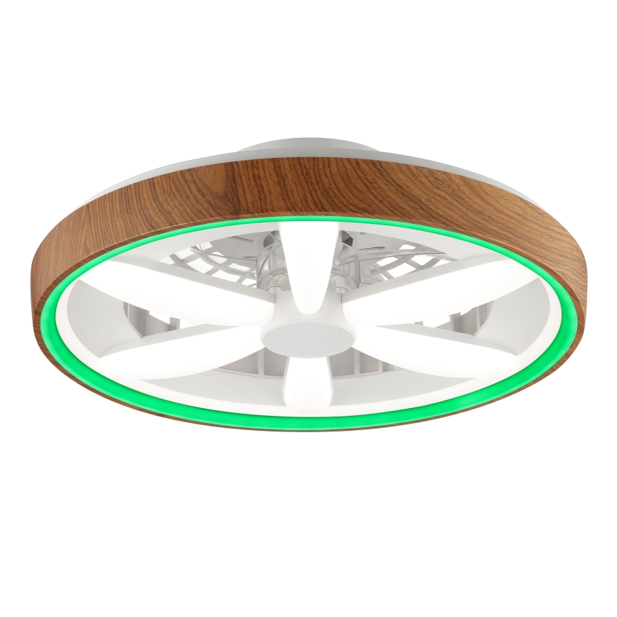 Brilliant - LED RGBW Димируем вентилатор за таван GAIANO LED/24W/230V 2700-6500K Ø 48 см кафяв + дистанционно управление